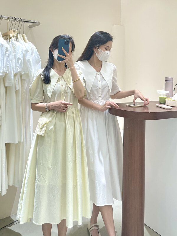 goods in stock! New in early summer! 【5】 Korean slim versatile dress 7907-1# L
