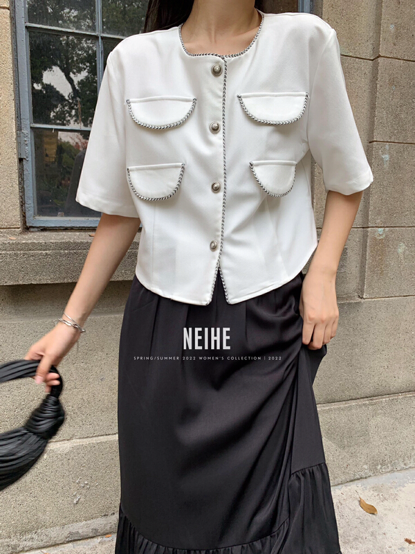 [neihe] open line design short shirt 22169# zxx