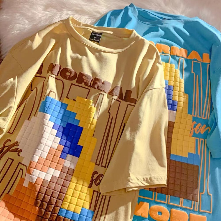 New in early summer! [venue] Korean version of versatile fashion personalized pattern short sleeve T-shirt zd935# CSX