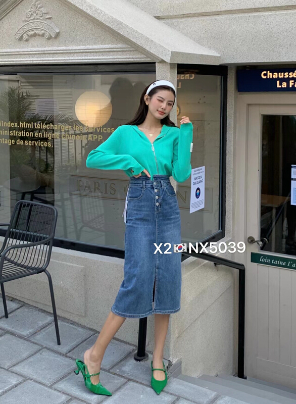 New year in early spring! [x2 square] high waist elastic slit skirt pants ys1-ys5039# ll