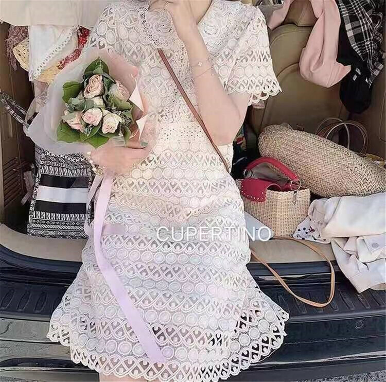 New in early summer! [Cupertino] French doll Neck Lace stitching dress 3302# WPL