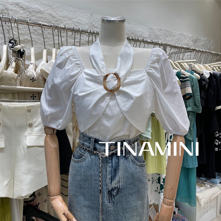 [Tina Mini] little women's neck hanging short shirt m0181# hjy