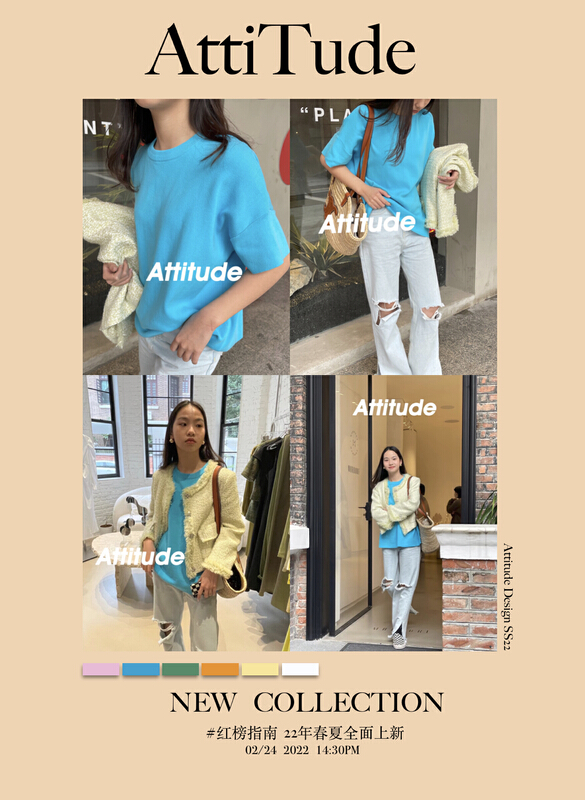 New year in early spring! [attitude] round neck temperament lazy style retro warm sweater 8576# XYJ