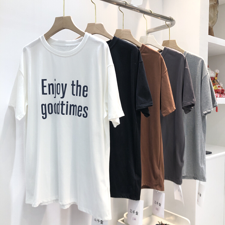 New year in early spring! [three thousand gold] Korean alphabet printed short sleeve T-shirt ys1-6028# WTT