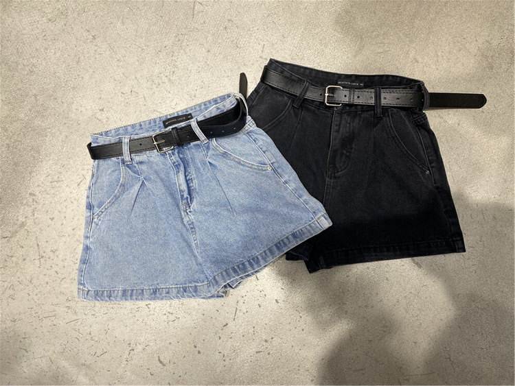 New in early summer! [GDN] high waist and thin, versatile denim shorts (with belt) 98027# ozq