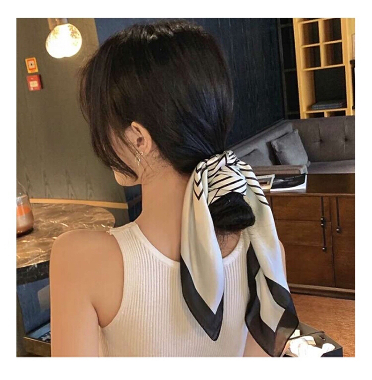 [fiber color scarf glasses] versatile Vintage striped silk scarf 7070 striped # LSL