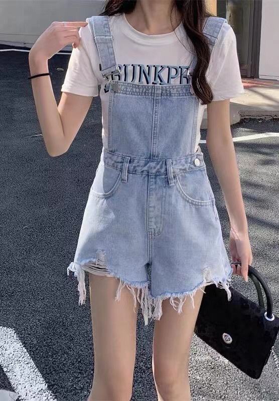 [JFT] Korean fashion denim suspenders 25277# CLS