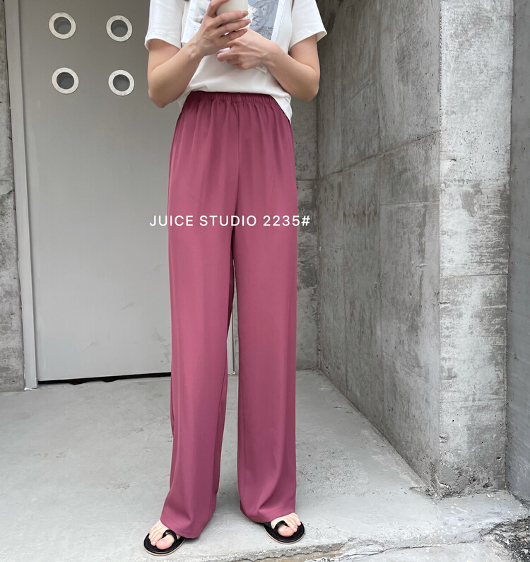 New in early summer! [juice] simple net color loose casual pants 2235# ll