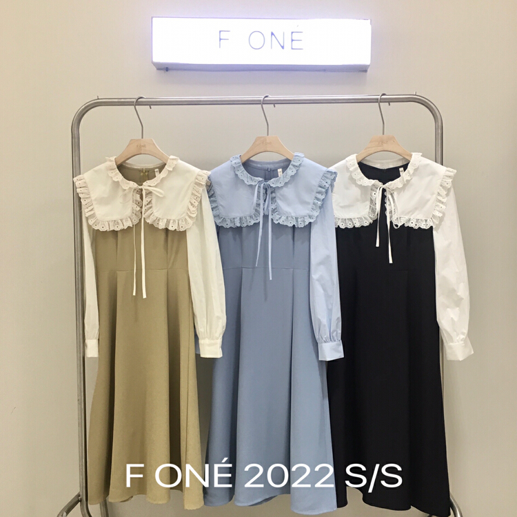 New year in early spring! [f one] Korean sweet Embroidered Baby collar dress (with detachable baby collar) 56117\jhy