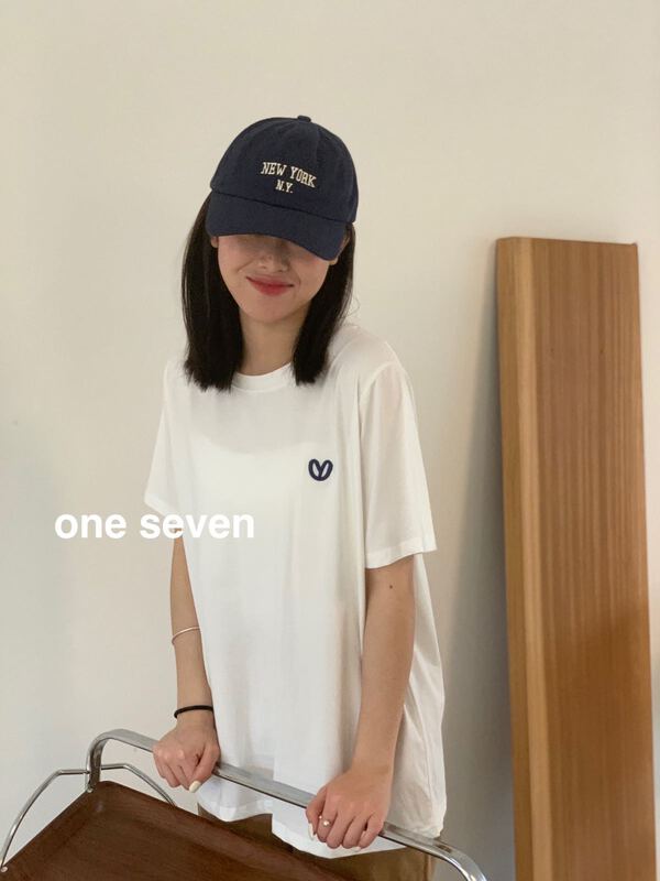 New in early summer! [one seven] embroidered love loose short sleeve T-shirt 6863# XYY