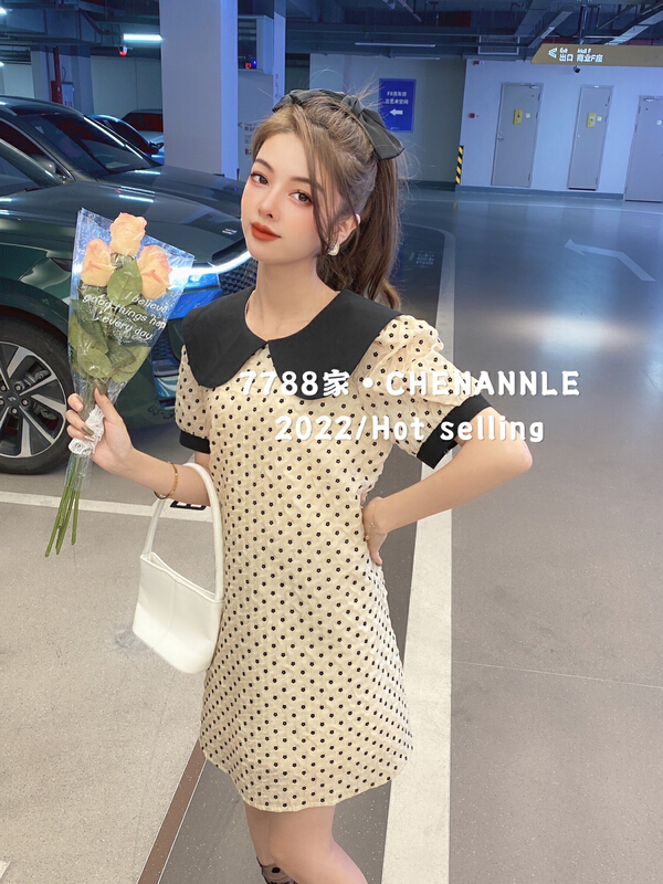 [chennnle] sweet wave point waist closing dress 9399# PCZ