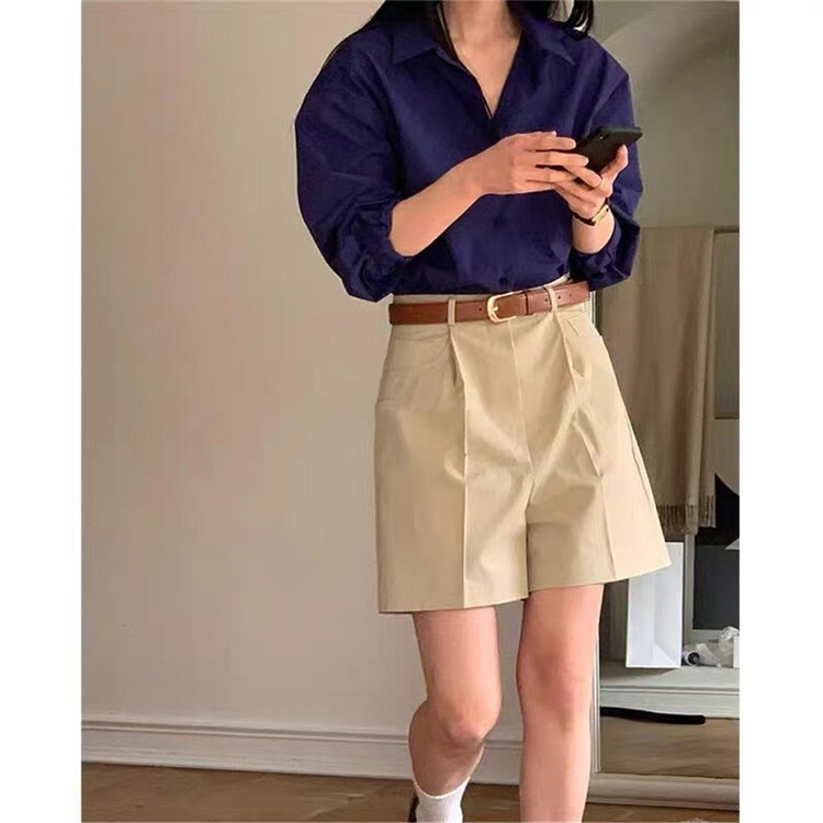 [td] commuter versatile high waist casual shorts k001587# XJ