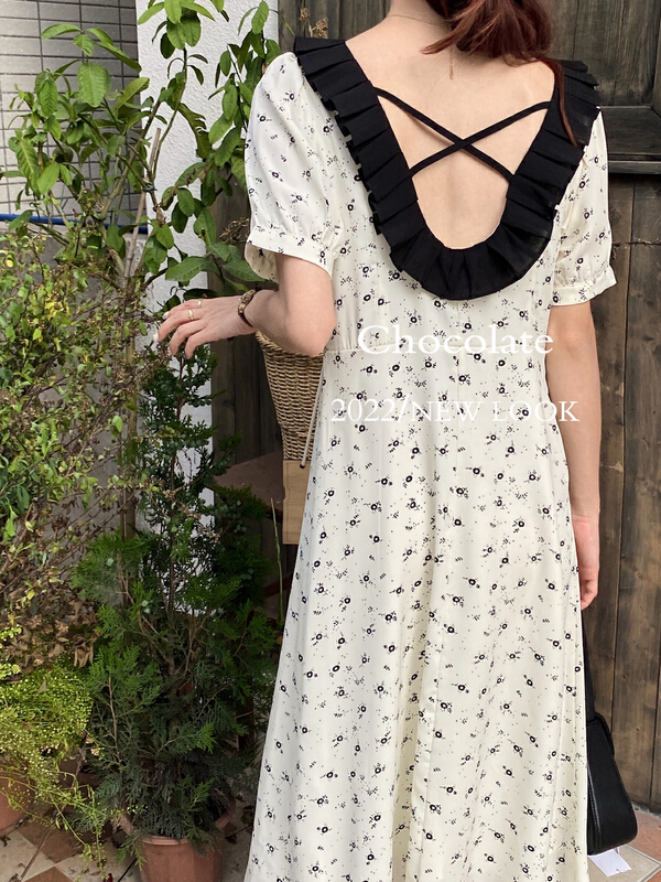 [chocolate] Korean crimp collar loose dress 28078# ll