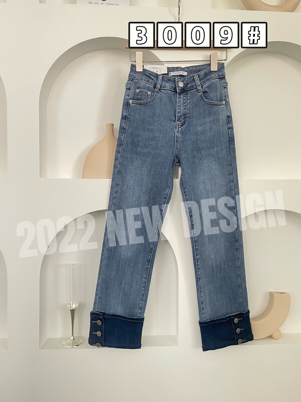 New year in early spring! [fairy tale princess] foreign style leg cuffed button jeans 3009# hjy