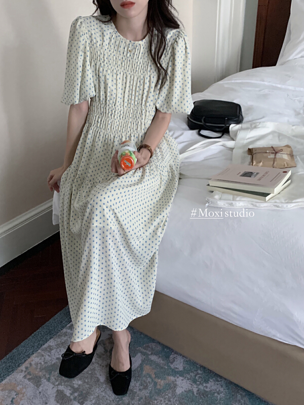 New in early summer! [Moxi] Korean simple broken flower dress 79587# XJ