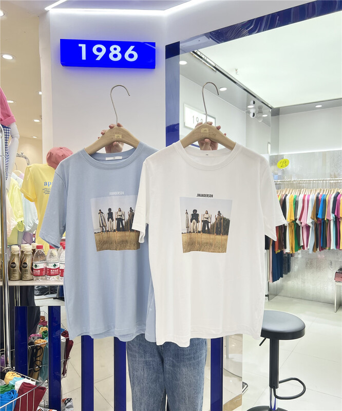 [1986] graphic print age reducing loose short sleeve T-shirt c895# LSL