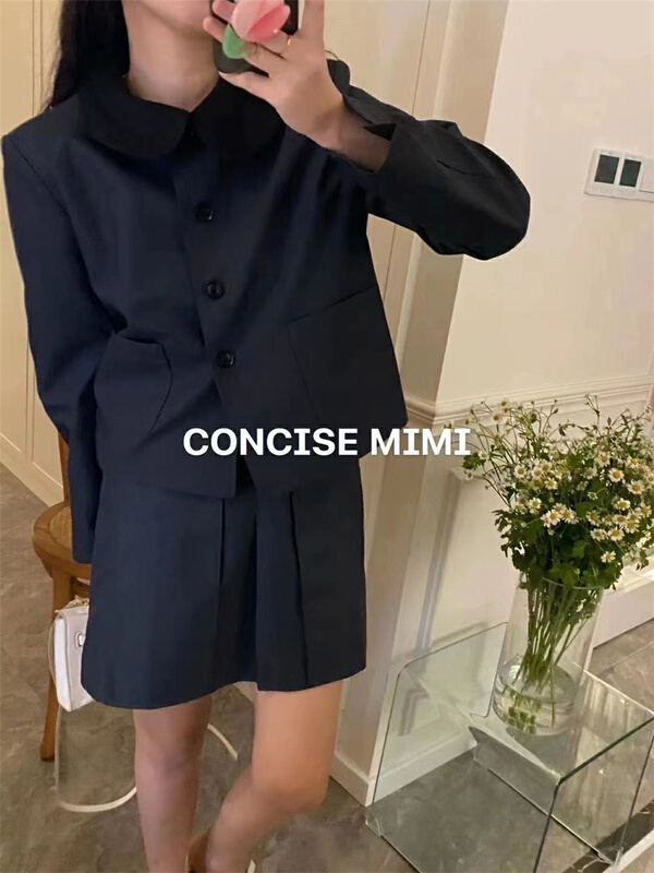 goods in stock! New year in early spring! [A.K skylan] contrast color sweet short coat + temperament slim skirt suit 82386# zxl