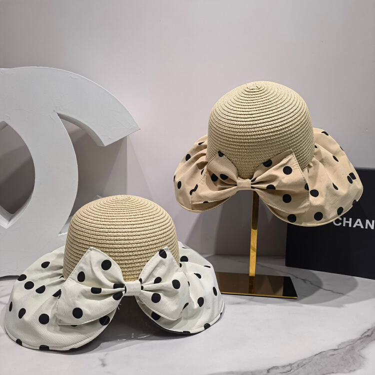 [aestheticism hat industry] Korean wave dot splicing woven hat 3098# LSL