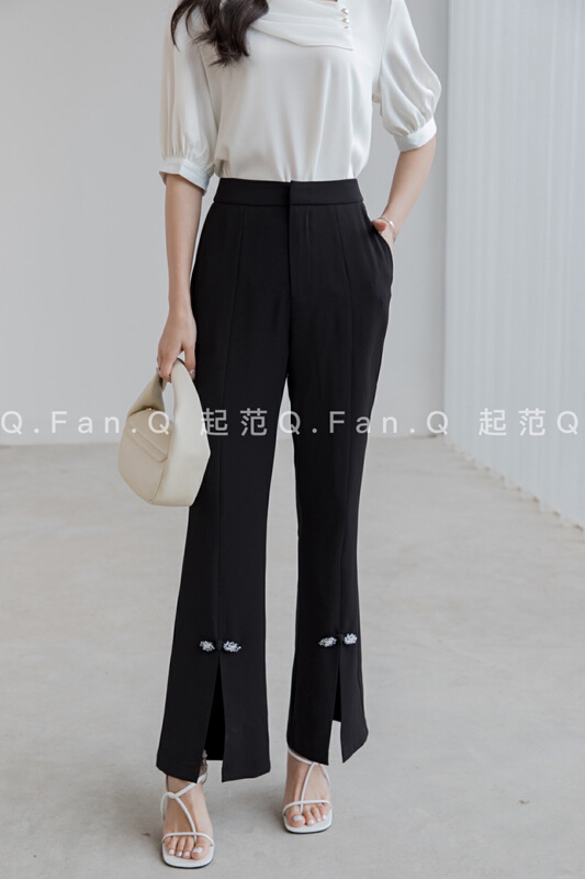 [style] special pan buckle front split trousers 8796# JJ