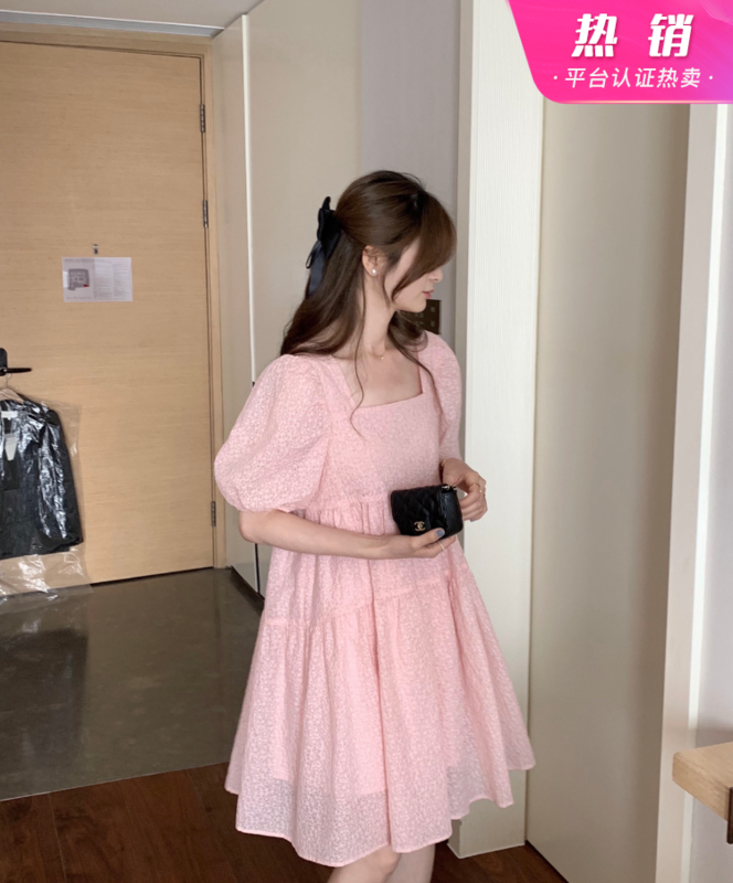[T.G] French style square neck thin dress 17397# cqw