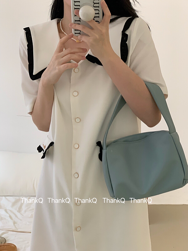 New in early summer! [thankq] Korean fashion color contrast dress 6828# ZSY