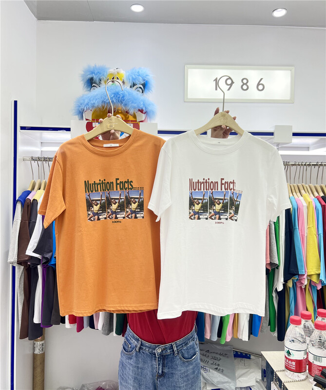 New in early summer! [1986] fashion casual letter printed short sleeve T-shirt c666# LSL