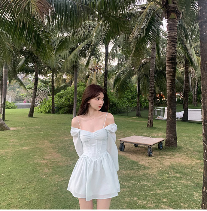 New in early summer! [w design] fashionable lady pure desire sexy one shoulder dress 77511# WPL