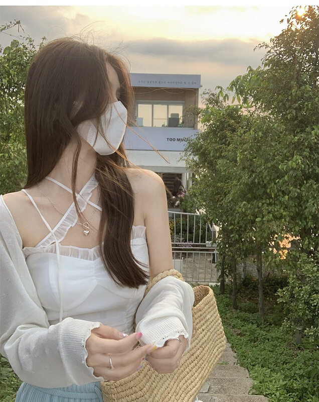 [Amanda] bandage lace ice silk blouse 9293# PCZ