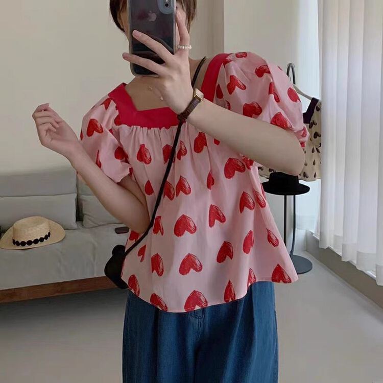 [Huaxi] Fangling love printed shirt 9030# PCZ
