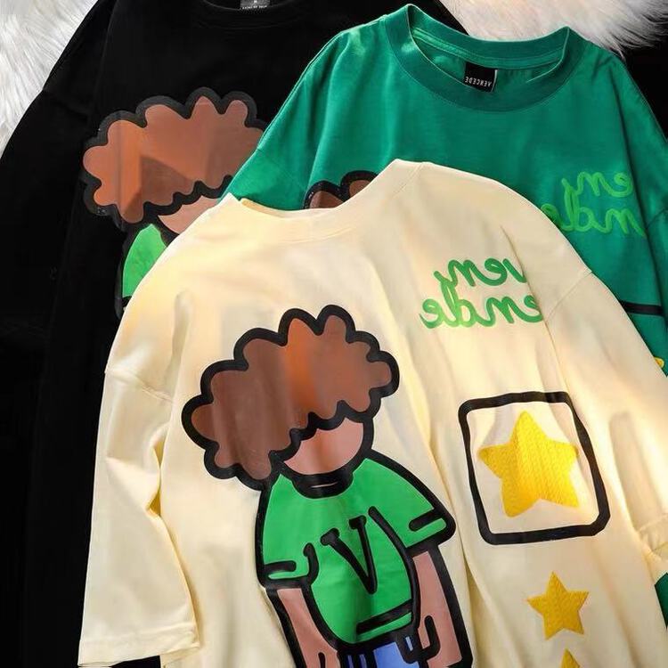 [vincede] Harajuku style simple cartoon short sleeve T-shirt xd367# CSX