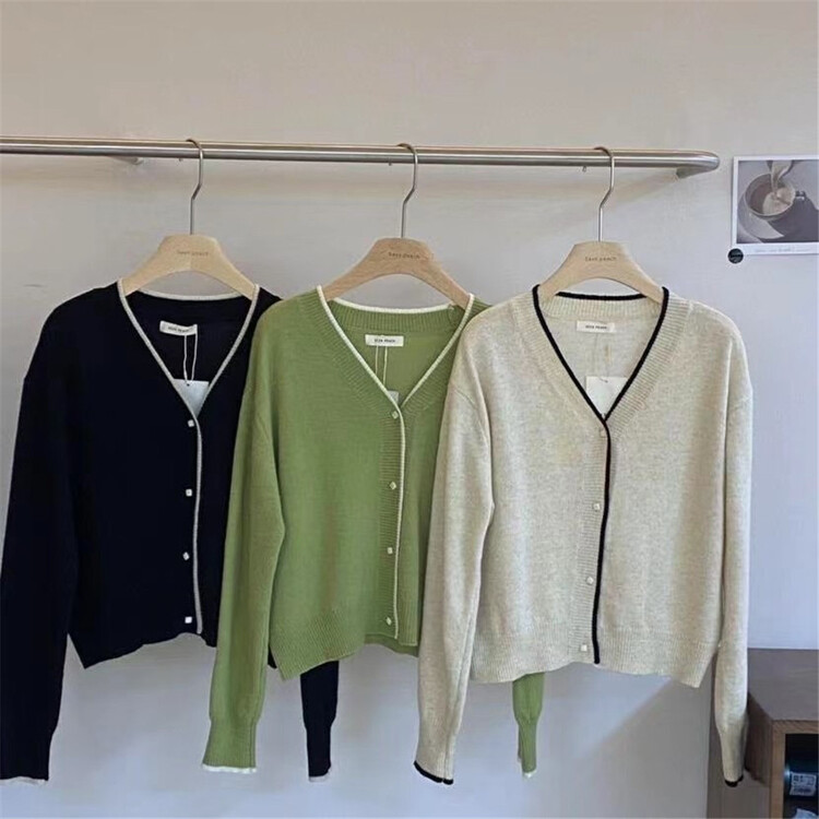 New year in early spring! [seek peach] V-neck fashion versatile knit cardigan 916# ll