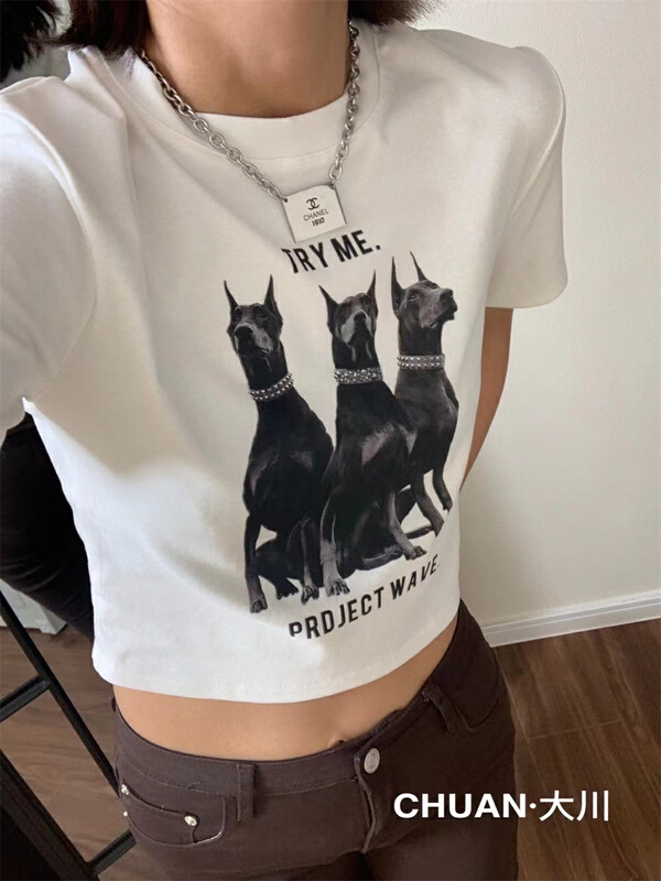 [Dachuan] Korean Short Dog Print short sleeve T-shirt 6761# XYY