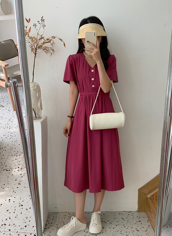 [victory. 2] solid color versatile slim dress b6022# WPL