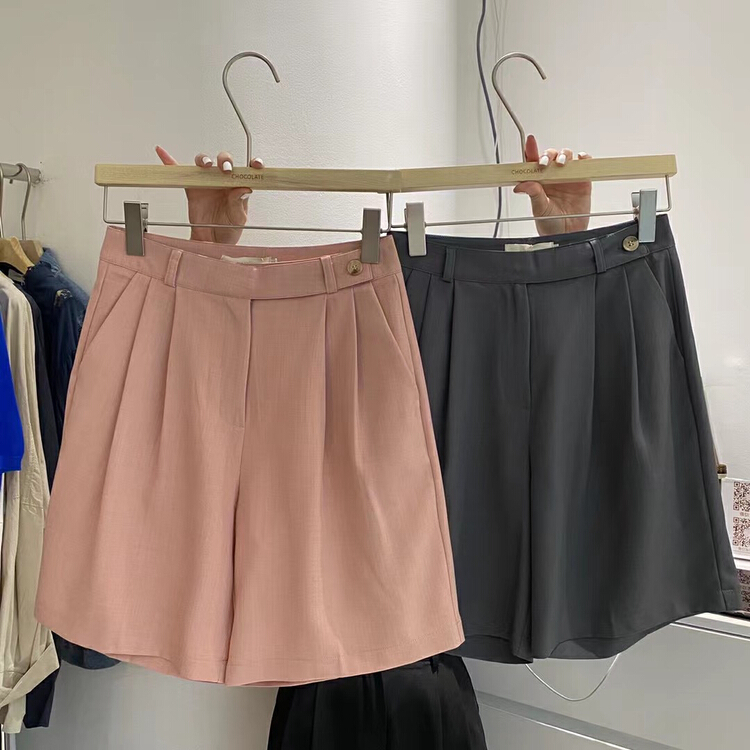 [C oni] solid casual shorts c367-9562# lwy