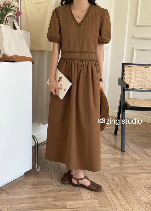 goods in stock! New in early summer! [zingstyle] gentle style V-neck lace temperament dress w1319# HBx