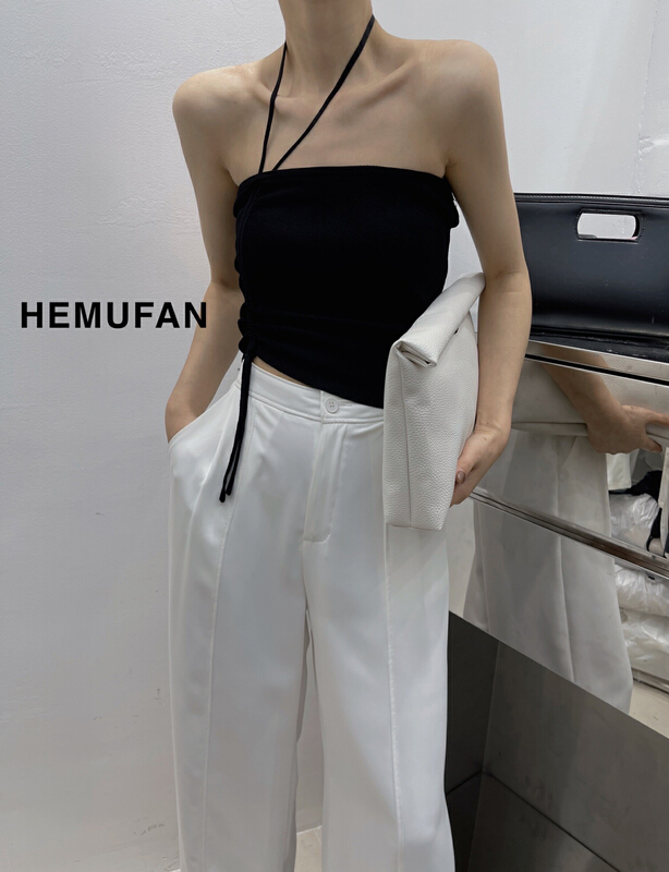 [hemufan hemufan] drawstring neck hanging fashion vest / sling 8819# L