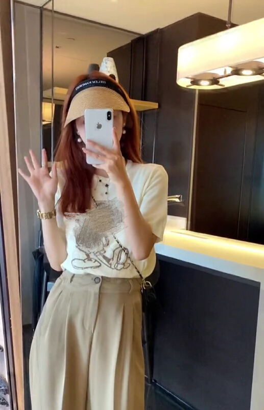 [jun.t] xiaoxiangfeng knitted T-shirt + loose Wide Leg Pants Set 5927# PCZ