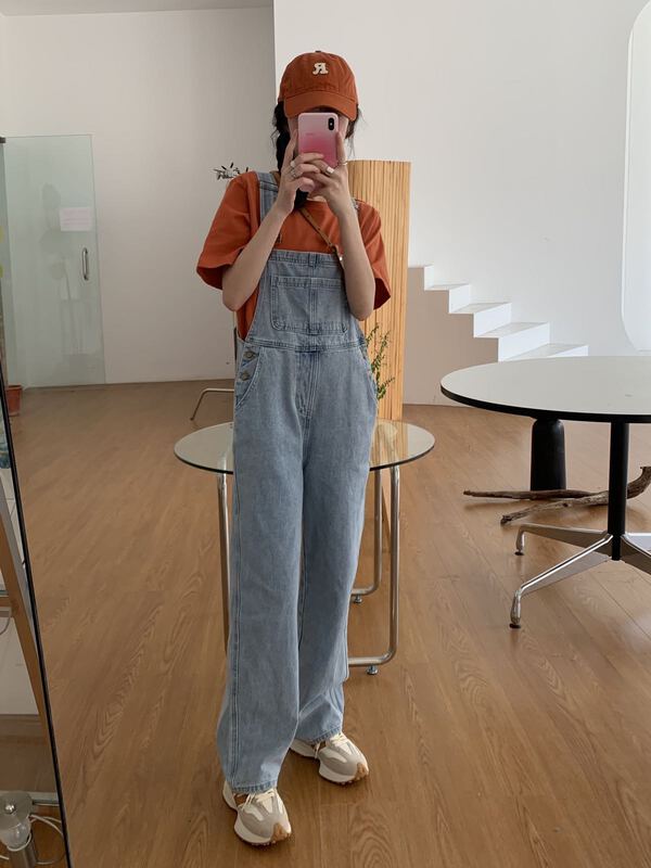 New year in early spring! [from Anna] fashion simple casual denim suspenders 6074# LSW