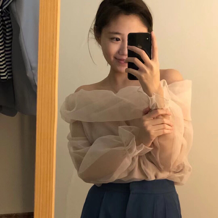 New year in early spring! [Zoe Zoe] designed one shoulder Organza blouse c195# L