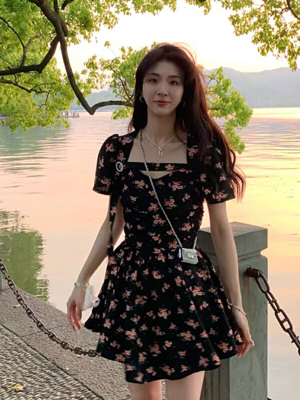 [Huaxi] pure retro floral dress (dress only) 9072# PCZ