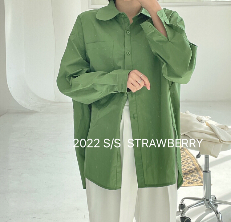 New year in early spring! [strawberry] Korean comfortable and versatile shirt s805# L