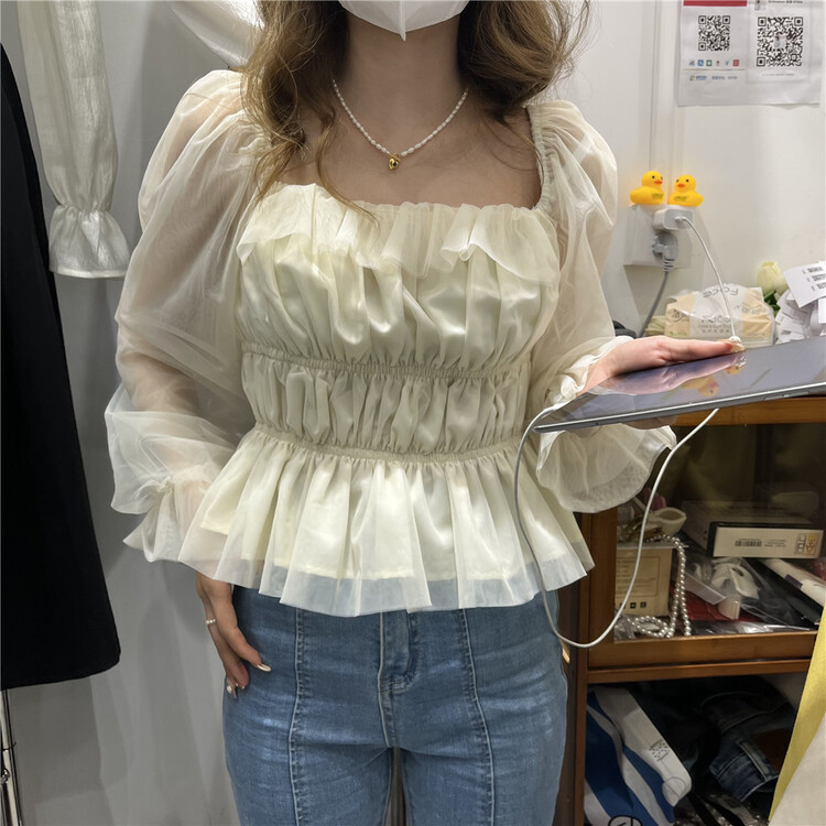 Early spring! [19. Nineteen] French elegant little shirt 2186# ll