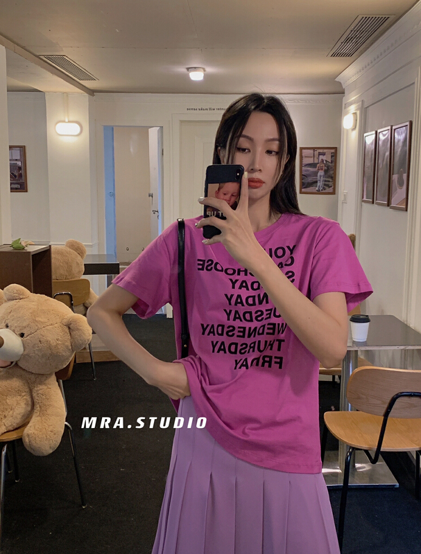 New year in early spring! [MRA] fashionable and versatile letter printed short sleeve T-shirt (only short sleeve T-shirts) l1063# zxl