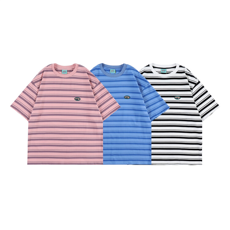 [BNL] Unisex personalized round neck stripe short sleeve T-shirt 476# ZZL
