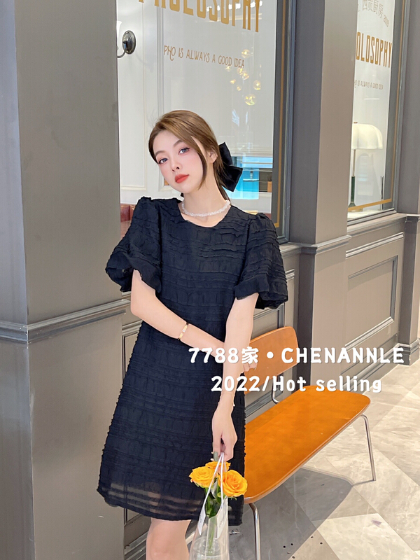 [chennnle] Korean style simple Pleated Dress 9521# PCZ