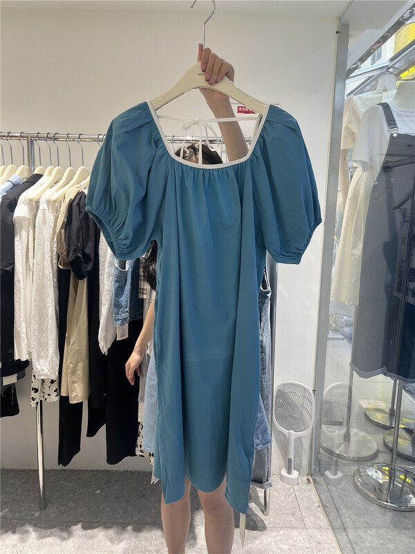 goods in stock! New in early summer! [naimier] square neck color edge fashion dress 2129# LSW