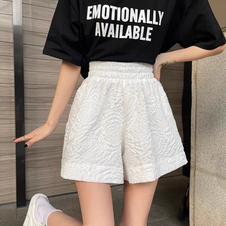 [Gangan] solid color texture relief loose casual shorts 2303# Cl