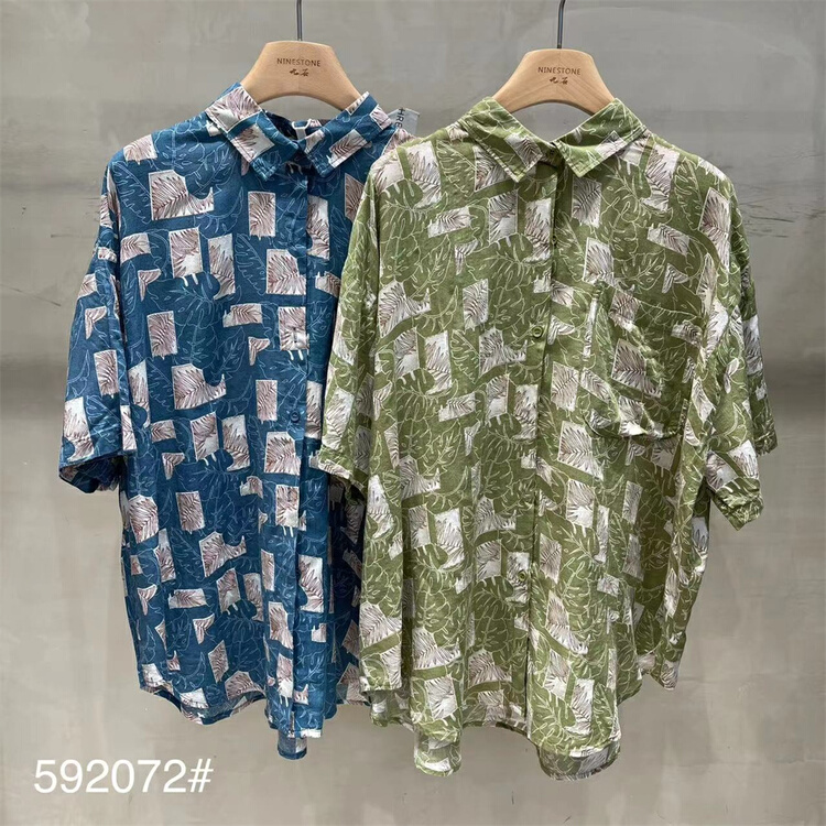 [fabric] Korean single breasted comfortable shirt 592072# L