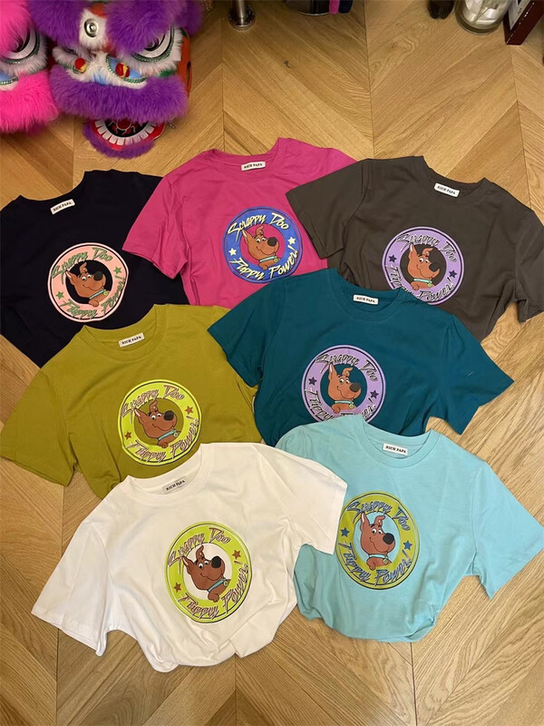 [rich Papa] Korean cartoon dog print short sleeve T-shirt t260# zxx