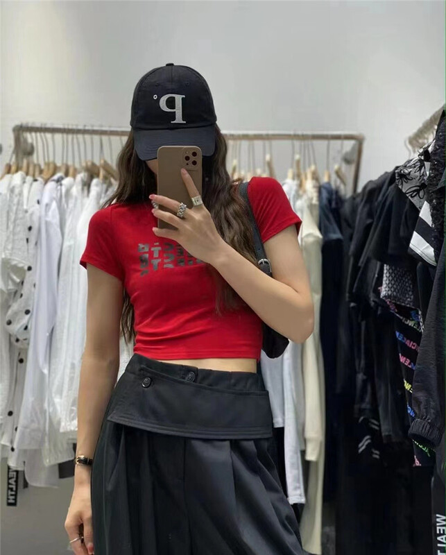 [toko. Z] fashionable letter printing, comfortable and versatile short sleeve T-shirt 22408# cqw